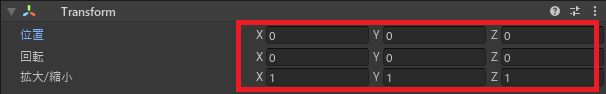 unity オブジェクト transform