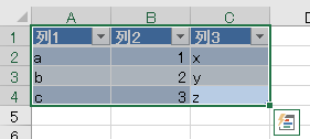 テーブル　列全体　行全体9