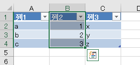 テーブル　列全体　行全体5