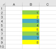 excel 色 カウント1